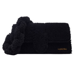 JACQUEMUS JACQUEMUS BLACK SHEARLING LE BAMBIDOU SHOULDER BAG
