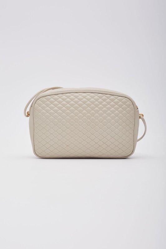 SAINT LAURENT SAINT LAURENT WHITE LAMBSKIN VICTOIRE CAMERA BAG