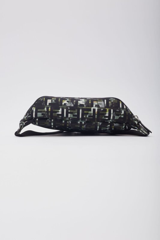 FENDI FENDI NYLON CAMOUFF BLACK GREEN BELT BAG