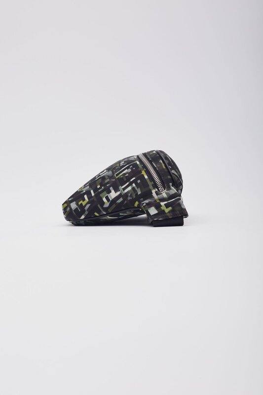 FENDI FENDI NYLON CAMOUFF BLACK GREEN BELT BAG