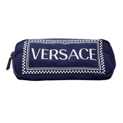 VERSACE VERSACE NYLON NAVY BLUE LOGO BELT BAG