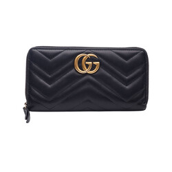 GUCCI GUCCI GG MARMONT MATELASSE ZIP AROUND WALLET