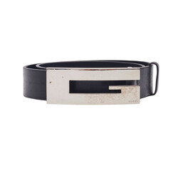 GUCCI GUCCI VINTAGE TOM FORD BLACK LEATHER NARROW G BELT (80/32)