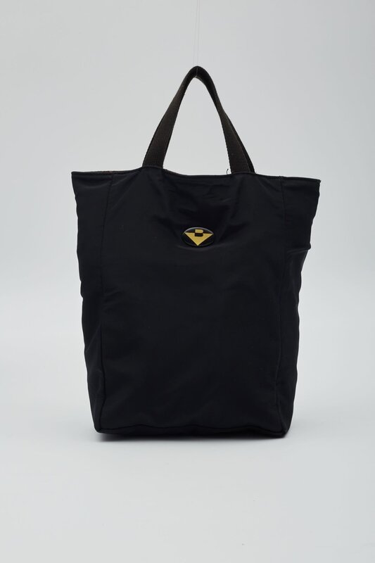 BOTTEGA VENETA BOTTEGA VENETA VINTAGE BLACK CAMPANA SHOPPER MINI TOTE BAG
