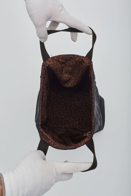 BOTTEGA VENETA BOTTEGA VENETA VINTAGE BLACK CAMPANA SHOPPER MINI TOTE BAG