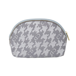 CHRISTIAN DIOR DIOR VINTAGE SILVER CANVAS LOGO CD POUCH