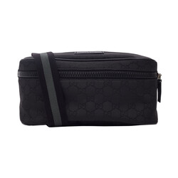 GUCCI GUCCI BLACK NYLON CANVAS MONOGRAM FANNY BELT BAG