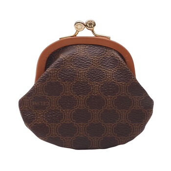 CELINE CELINE MACADAM MONOGRAM GOLD CLASP COIN POCHETTE
