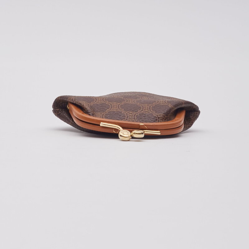 CELINE CELINE MACADAM MONOGRAM GOLD CLASP COIN POCHETTE