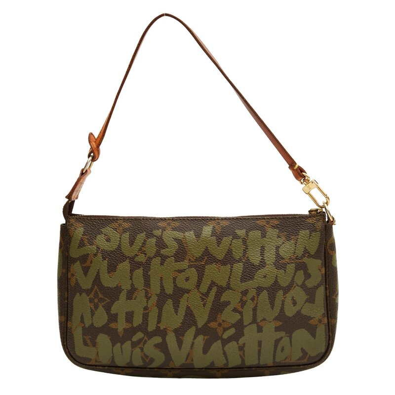 LOUIS VUITTON LOUIS VUITTON VINTAGE MONOGRAM POCHETTE ACCESSORIES GRAFFITI GREEN (2001)