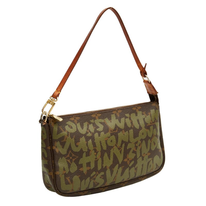 LOUIS VUITTON LOUIS VUITTON VINTAGE MONOGRAM POCHETTE ACCESSORIES GRAFFITI GREEN (2001)