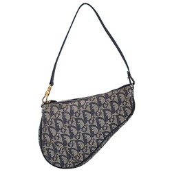 CHRISTIAN DIOR DIOR VINTAGE NAVY OBLIQUE MINI SADDLE BAG