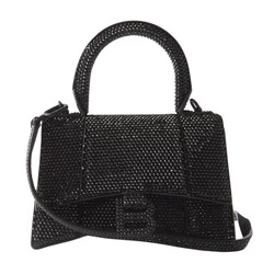 BALENCIAGA BALENCIAGA RHINESTONES BLACK HOURGLASS XS HANDBAG