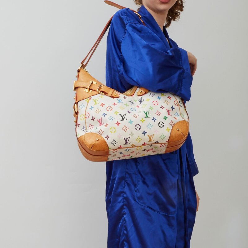 LOUIS VUITTON LOUIS VUITTON MURAKAMI WHITE MONOGRAM MULTICOLOR GRETA SHOULDER BAG