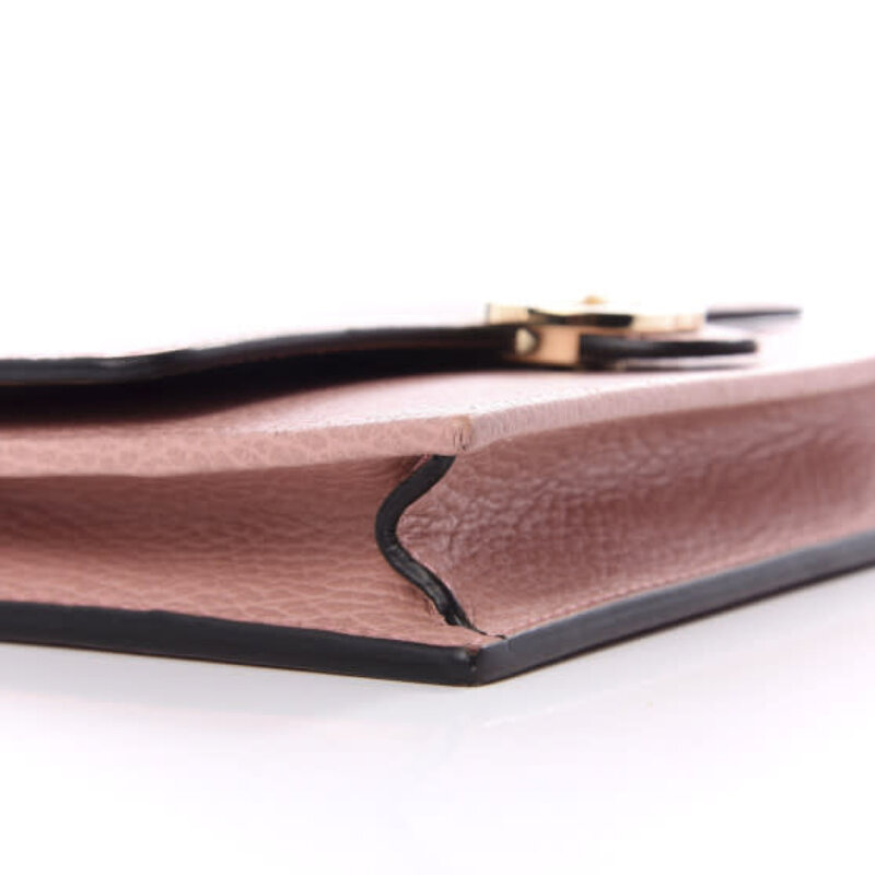 GUCCI GUCCI DOLLAR CALFSKIN INTERLOCKING GG WALLET ON CHAIN BAG SOFT PINK