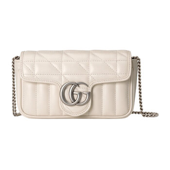 GUCCI GUCCI GG MARMONT SUPER-MINI 2.0 FLAP BAG WHITE 476433