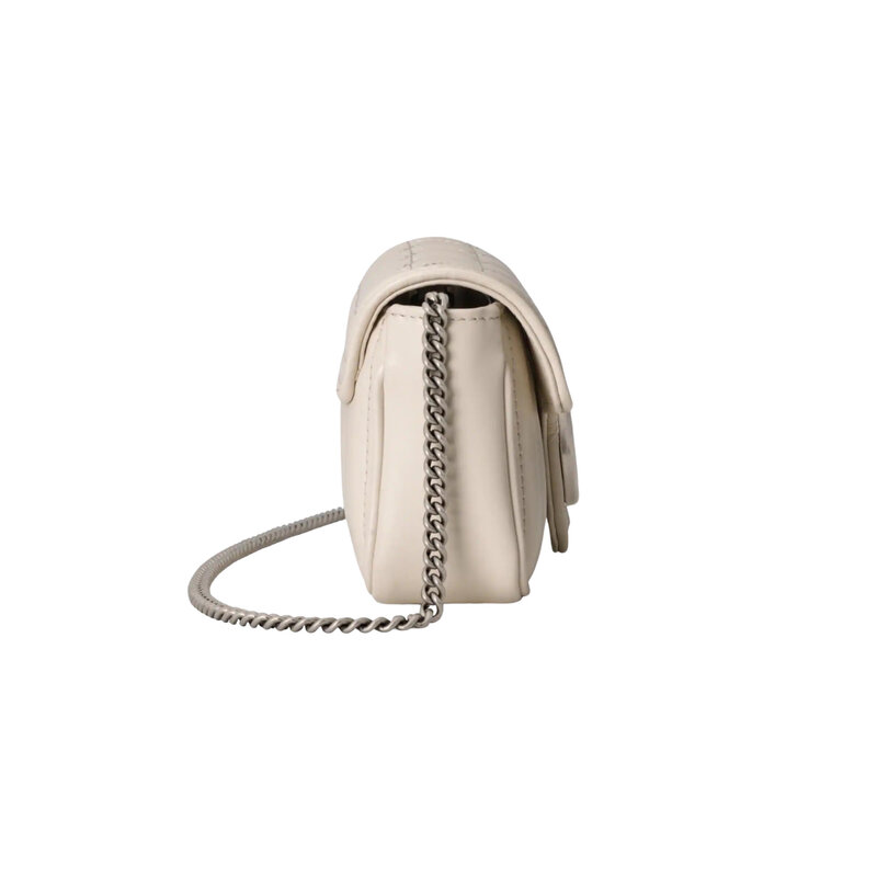 GUCCI GUCCI GG MARMONT SUPER-MINI 2.0 FLAP BAG WHITE 476433