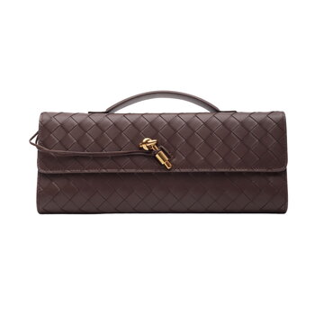 BOTTEGA VENETA BOTTEGA VENETA BROWN LEATHER ANDIAMO LONG CLUTCH BAG