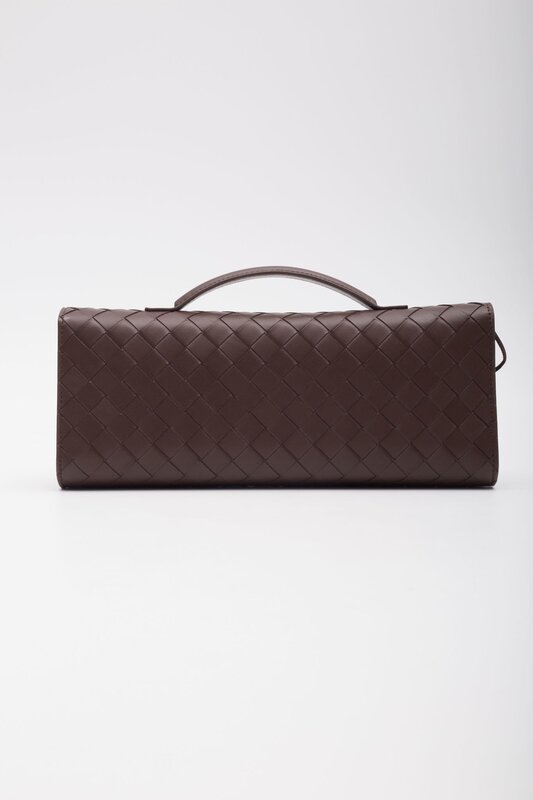 BOTTEGA VENETA BOTTEGA VENETA BROWN LEATHER ANDIAMO LONG CLUTCH BAG