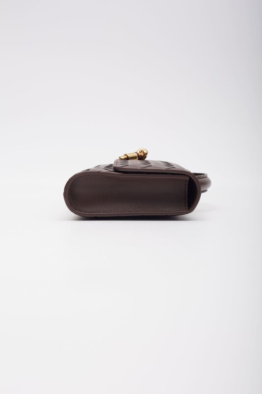 BOTTEGA VENETA BOTTEGA VENETA BROWN LEATHER ANDIAMO LONG CLUTCH BAG