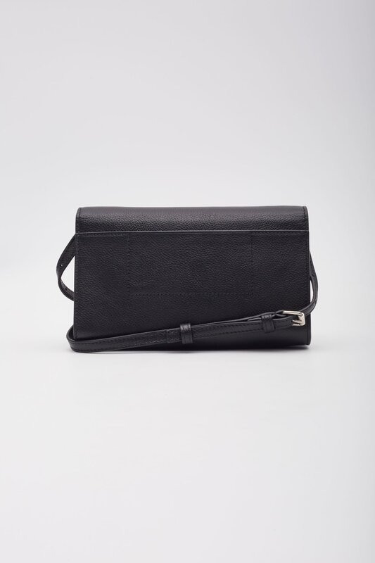 BALENCIAGA BALENCIAGA GRAINED CALFSKIN BLACK WALLET PHONE HOLDER BAG