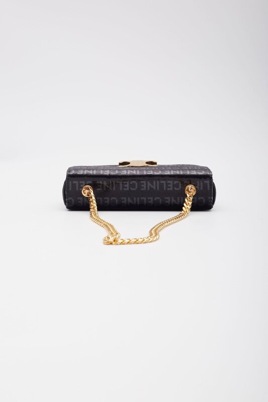 CELINE CELINE SHINY SEQUINS LOGO TRIOMPHE SHOULDER BAG