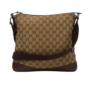 GUCCI GUCCI MONOGRAM PERFORATED FLAT MESSENGER BAG EBONY