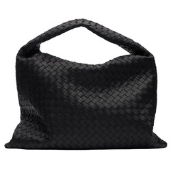 BOTTEGA VENETA BOTTEGA VENETA BLACK INTRECCIATO LARGE HOP BAG