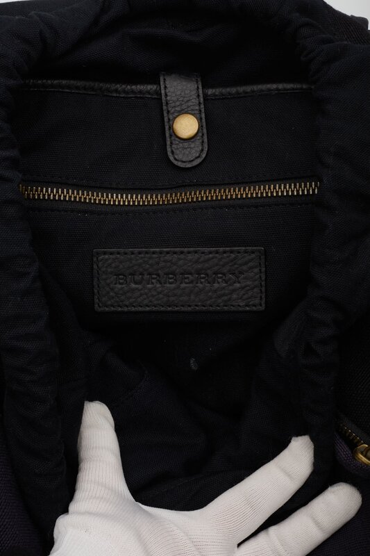 BURBERRY BLACK CANVAS MEGA CHECK DRIFTON BACKPACK