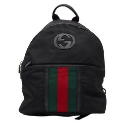 GUCCI GUCCI GG MONOGRAM WEB CLASSIC BACKPACK BLACK