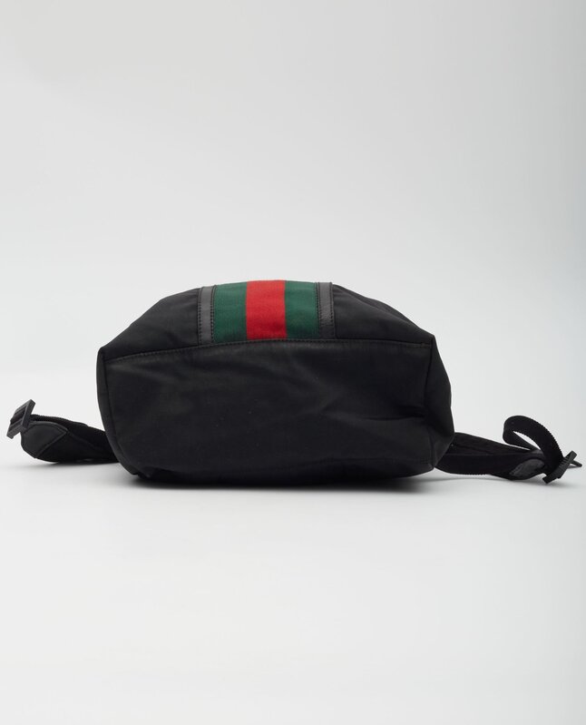 GUCCI GUCCI GG MONOGRAM WEB CLASSIC BACKPACK BLACK