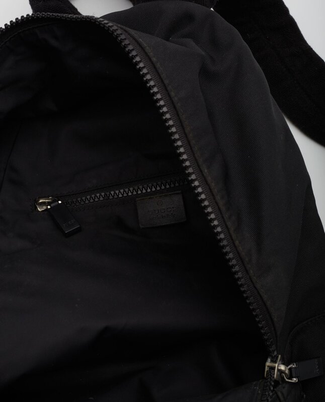 GUCCI GUCCI GG MONOGRAM WEB CLASSIC BACKPACK BLACK