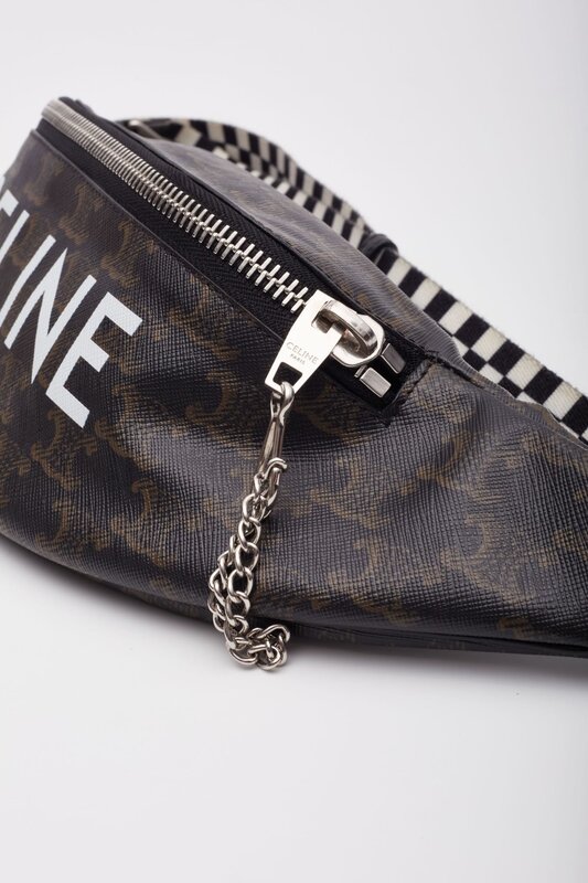 CELINE CELINE TRIOMPHE LOGO CANVAS BELT BAG BLACK