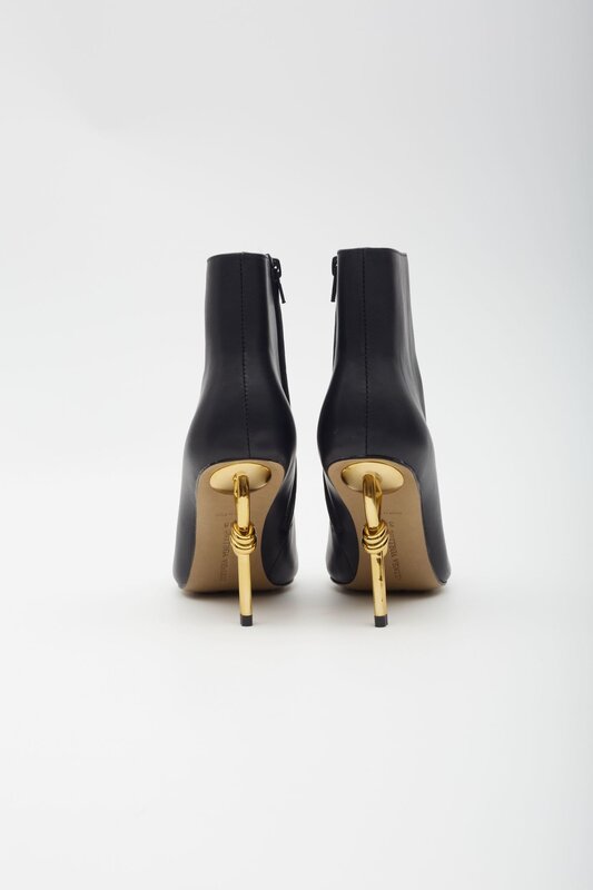 BOTTEGA VENETA BOTTEGA VENETA GOLD ANKLE BOOTIE GOLD KNOT HEELS