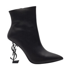 SAINT LAURENT SAINT LAURENT BLACK LEATHER OPYUM 85 ANKLE BOOTS