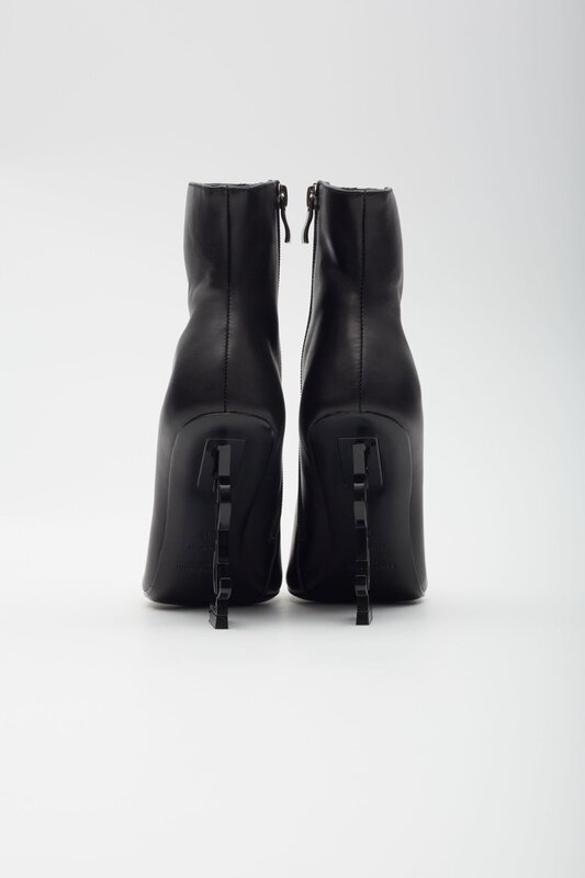 SAINT LAURENT SAINT LAURENT BLACK LEATHER OPYUM 85 ANKLE BOOTS