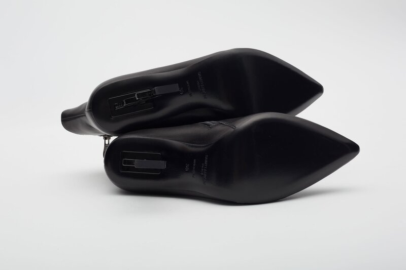 SAINT LAURENT SAINT LAURENT BLACK LEATHER OPYUM 85 ANKLE BOOTS