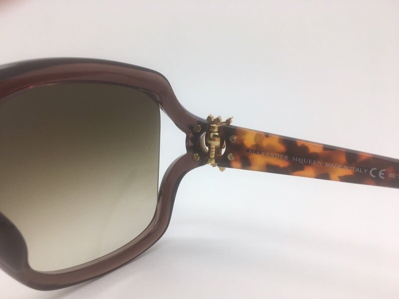 ALEXANDER MCQUEEN AMQ GOLD TORTOISE SUNGLASSES