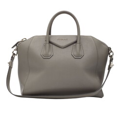 GIVENCHY GIVENCHY PEARL GREY LEATHER ANTIGONA BAG MEDIUM