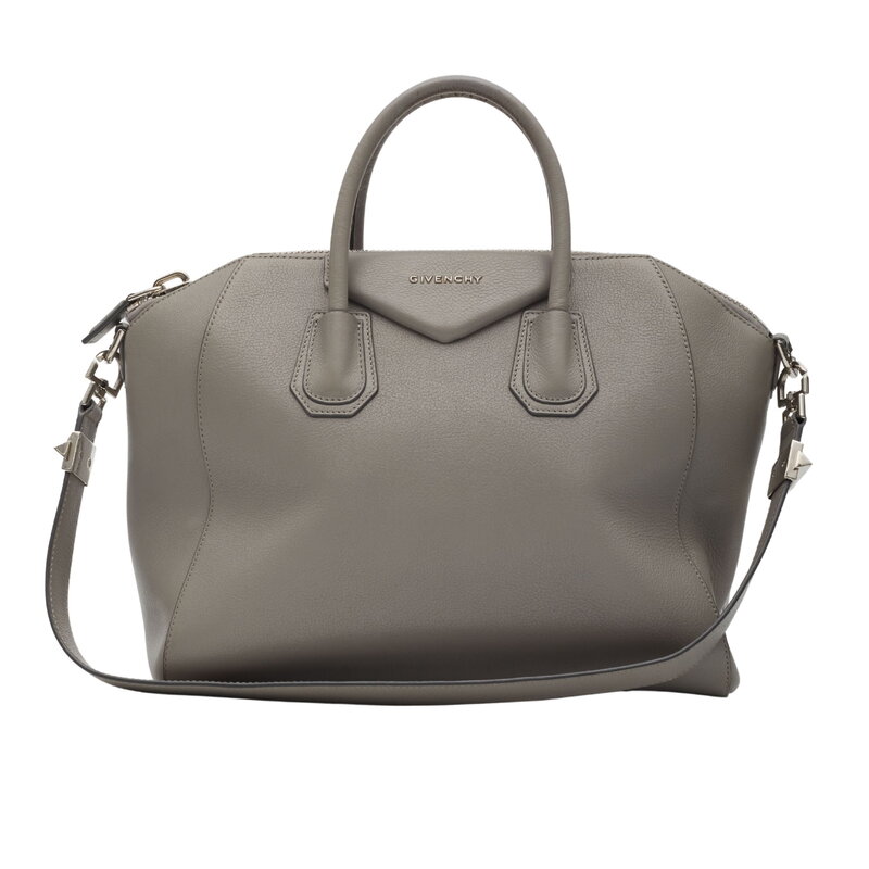 GIVENCHY GIVENCHY PEARL GREY LEATHER ANTIGONA BAG MEDIUM