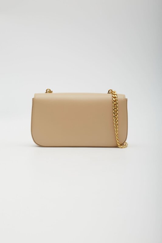 CELINE CELINE BEIGE CALFSKIN CHAIN TRIOMPHE SHOULDER BAG