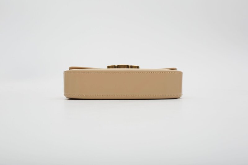 CELINE CELINE BEIGE CALFSKIN CHAIN TRIOMPHE SHOULDER BAG