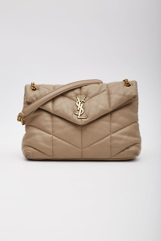 SAINT LAURENT SAINT LAURENT BEIGE LOULOU PUFFER SHOULDER BAG (PRE LOVED)