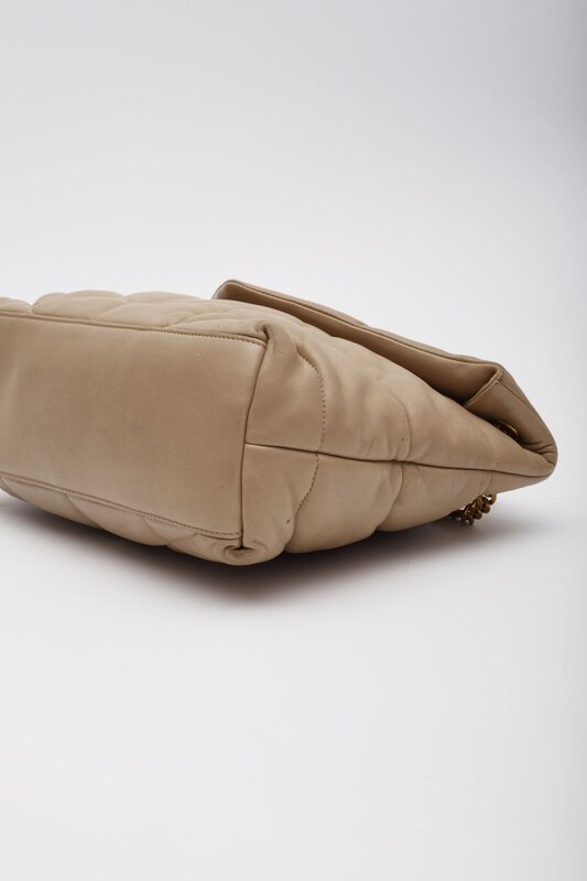 SAINT LAURENT SAINT LAURENT BEIGE LOULOU PUFFER SHOULDER BAG (PRE LOVED)