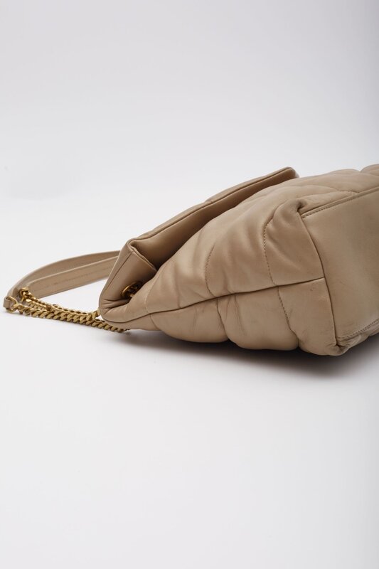 SAINT LAURENT SAINT LAURENT BEIGE LOULOU PUFFER SHOULDER BAG (PRE LOVED)