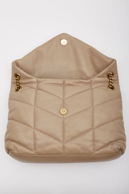 SAINT LAURENT SAINT LAURENT BEIGE LOULOU PUFFER SHOULDER BAG (PRE LOVED)