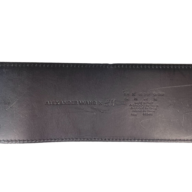 H&M X ALEXANDER WANG ALEXANDER WANG X H&M BLACK LEATHER WOMEN'S WAIST BELT (75/30) 2014