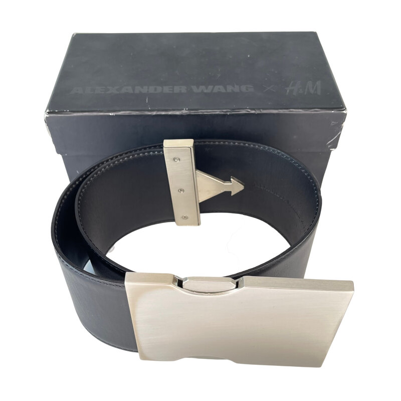 H&M X ALEXANDER WANG ALEXANDER WANG X H&M BLACK LEATHER WOMEN'S WAIST BELT (75/30) 2014