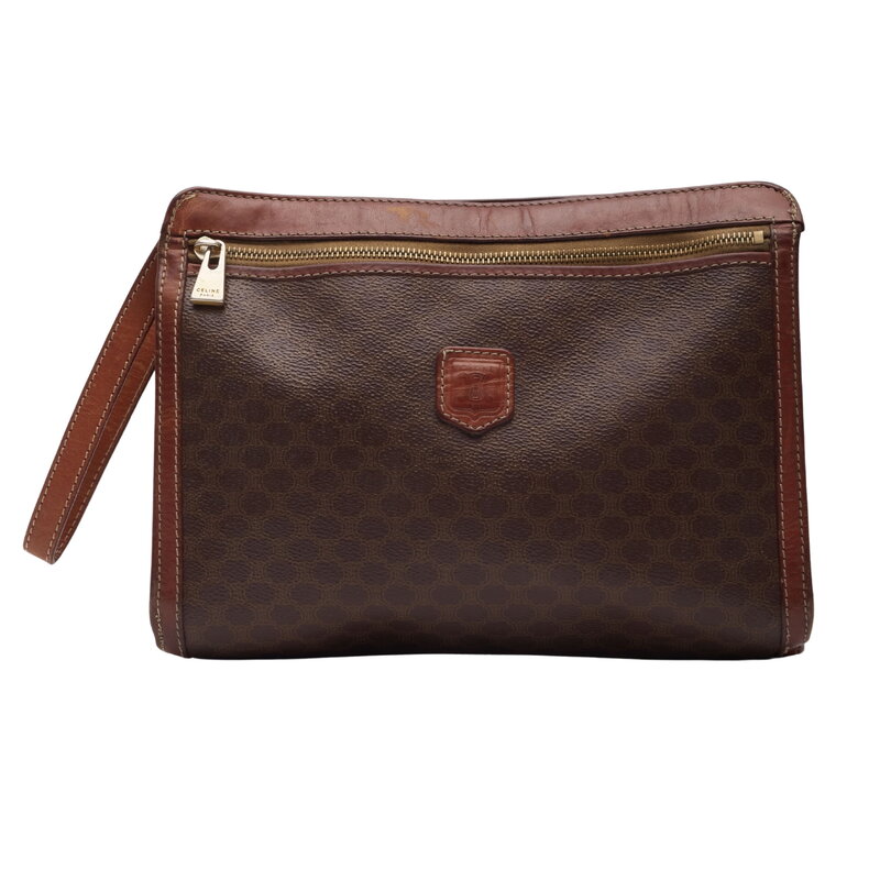 CELINE CELINE CANVAS MONOGRAM PORTFOLIO WRISTLET BAG