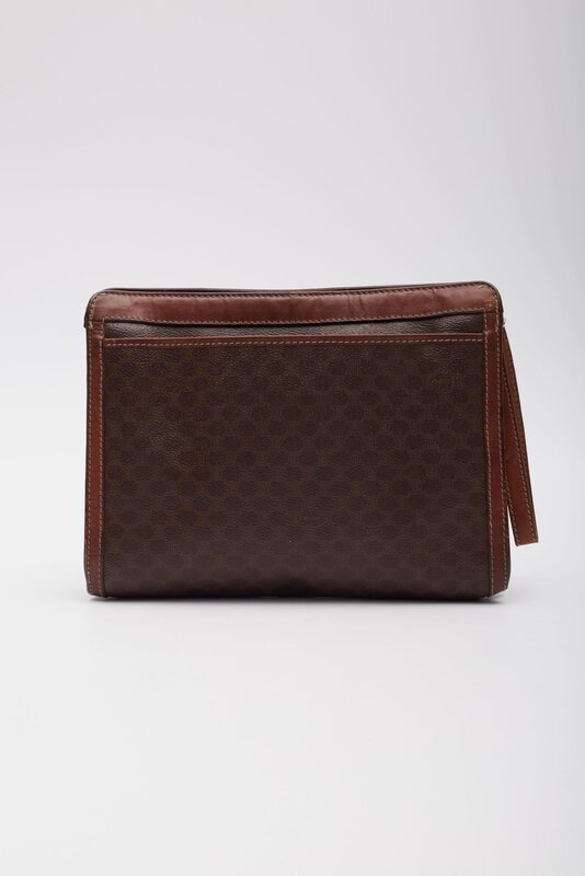 CELINE CELINE CANVAS MONOGRAM PORTFOLIO WRISTLET BAG